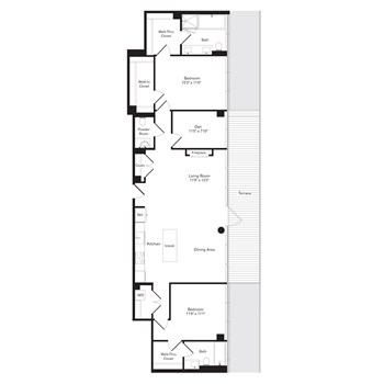 2AB Penthouse floor plan